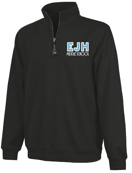 Adult Charles River 1/4 Zip Fleece Pullover with Left Chest Embroidered EJH Middle School Design