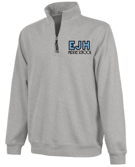 Adult Charles River 1/4 Zip Fleece Pullover with Left Chest Embroidered EJH Middle School Design
