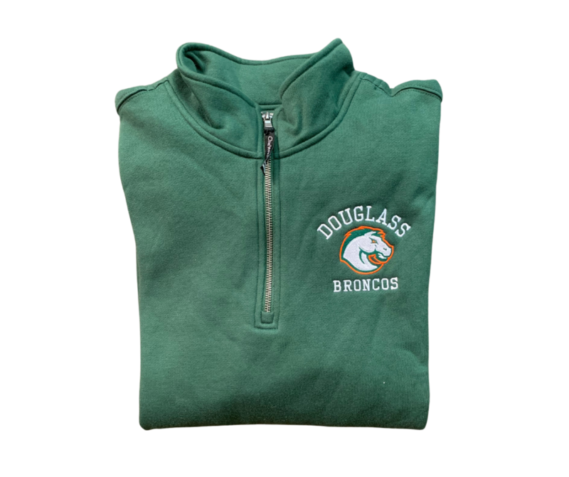 Adult Charles River 1/4 Zip Fleece Pullover with Embroidered Left Chest Douglass Broncos
