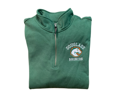 Adult Charles River 1/4 Zip Fleece Pullover with Embroidered Left Chest Douglass Broncos (FDF)