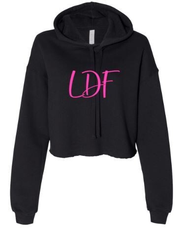 Ladies LDF Black Cropped Hoodie (LDF)