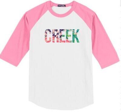 CREEK Diamond Applique Baseball Jersey - YOUTH and ADULT - Choice of LILLY print fabric (TCDT)
