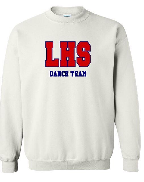 Adult LHS Dance Team Sport Twill Applique Gildan Crewneck Sweatshirt (LDT)