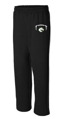 Black Open Bottom Sweatpants with Embroidered Football Laces and Bronco (FDF)