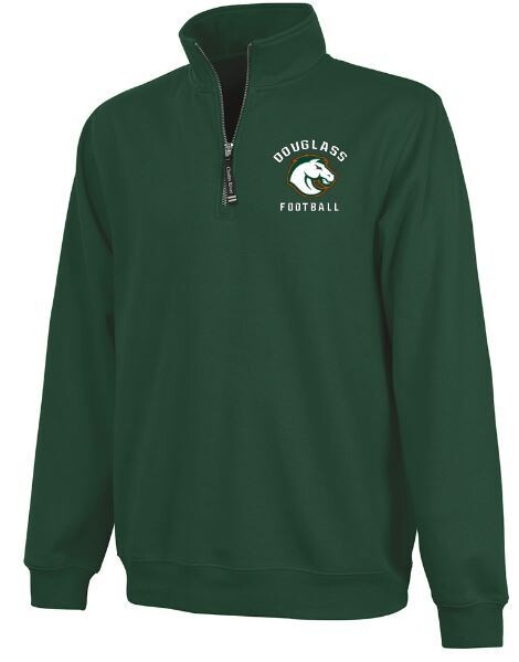Adult Charles River 1/4 Zip Fleece Pullover with Embroidered Left Chest Douglass Football