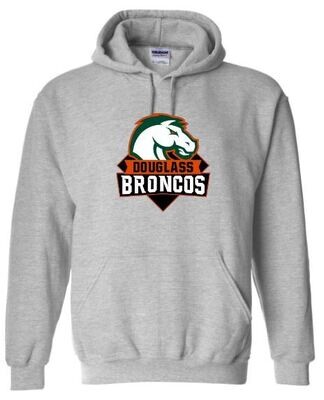Unisex Douglass Broncos Sport Gray Hooded Sweatshirt (FDF)