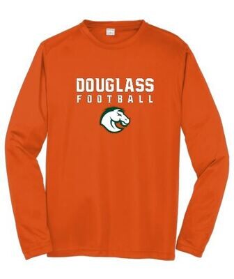 Adult Sport-Tek® PosiCharge® Douglass Football with Bronco Long Sleeve Tee (FDF)