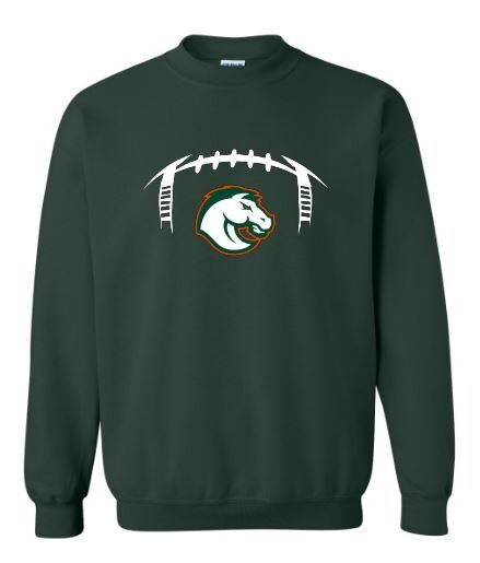 Adult Football Laces and Bronco Crewneck Sweatshirt (FDF)