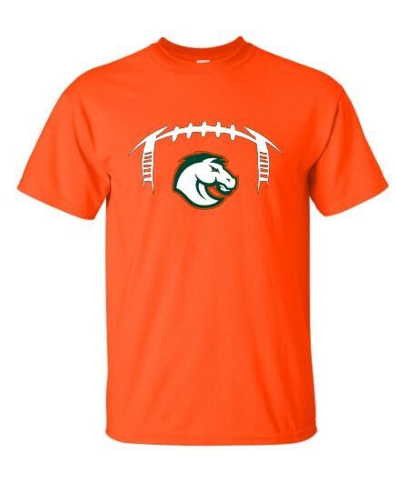 Unisex Football Laces and Bronco Short Sleeve Tee (FDF)