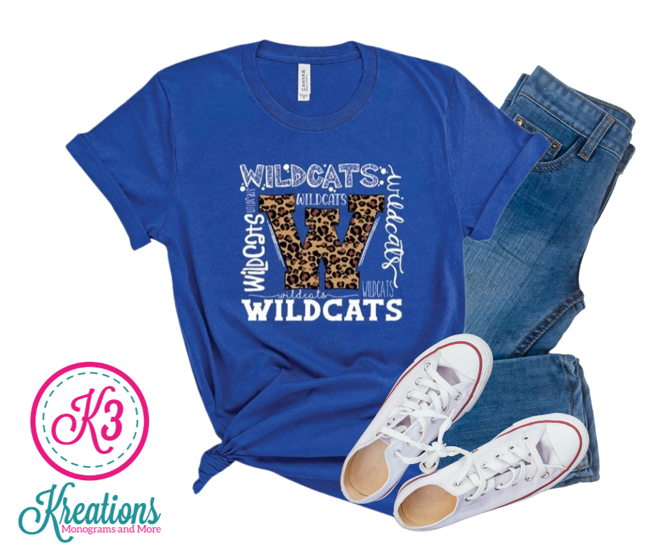 Unisex Wildcats Leopard Print Bella + Canvas Short Sleeve Tee