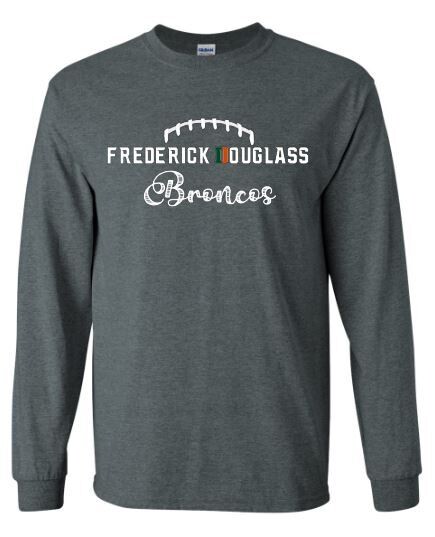 Adult Frederick Douglass Broncos with Laces Long Sleeve Tee