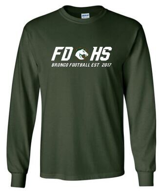 Adult FDHS Bronco Football Long Sleeve Tee (FDF)