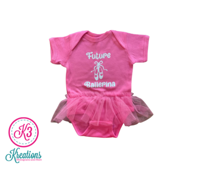 Baby Girl Pink Tutu Future Ballerina Rib Bodysuit