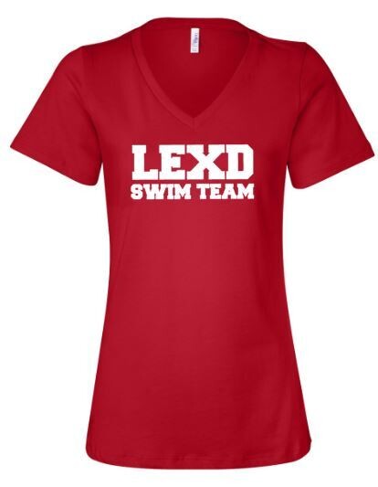 Ladies Bella + Canvas LEXD SWIM TEAM V-Neck Short Sleeve Tee (LEXD)