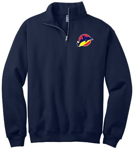 Adult JERZEES NuBlend 1/4 Zip Sweatshirt with Embroidered Logo (LEXD)