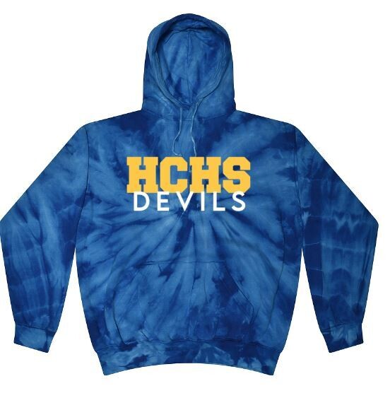 Adult HCHS Devils Tie Dye Hooded Sweatshirt