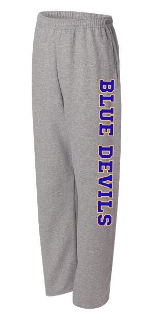 Adult Blue Devils JERZEES NuBlend Open Bottom Sweatpants
