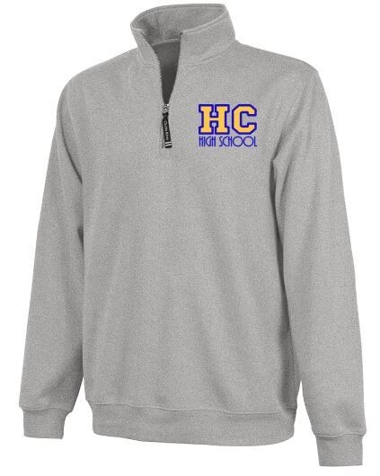 Unisex Adult Charles River 1/4 Zip Fleece Pullover with Left Chest Embroidered HC High School Design (HCDT)