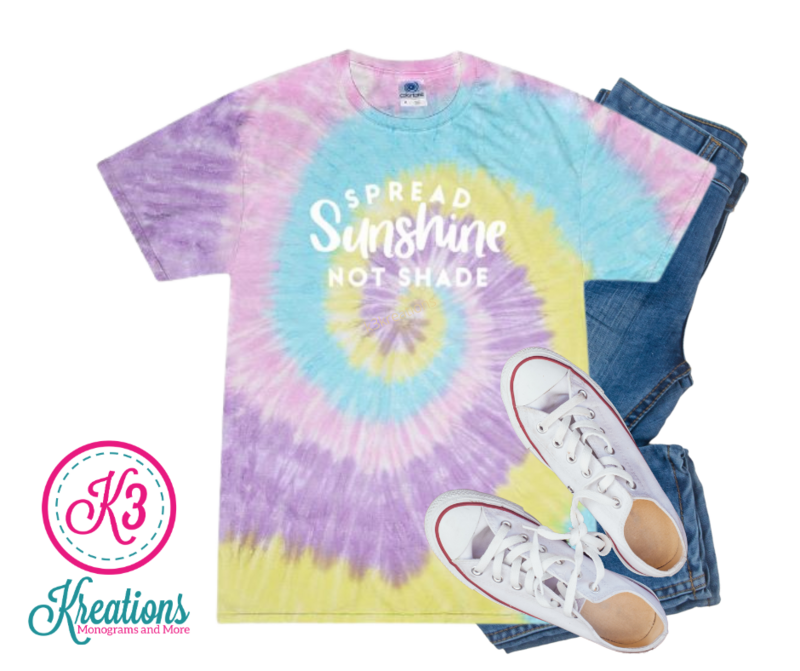Adult Jelly Bean Tie-Dye Spread Sunshine Not Shade Short Sleeve Tee