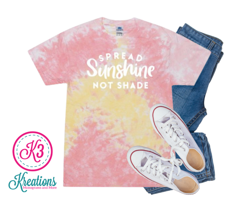 Adult Funnel Cake Tie-Dye Spread Sunshine Not Shade Short Sleeve Tee