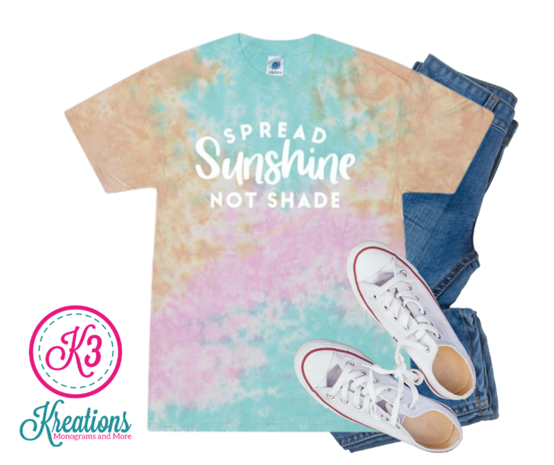 Adult Snow Cone Tie-Dye Spread Sunshine Not Shade Short Sleeve Tee