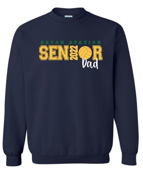 Unisex Adult Bryan Station Volleyball Senior Dad Crewneck Sweatshirt (BSV)
