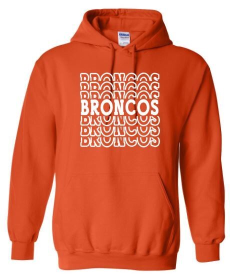 Adult Broncos Stacked Hooded Sweatshirt