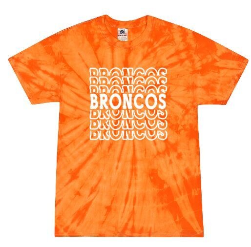 Broncos Stacked Tie-Dye Short Sleeve Tee
