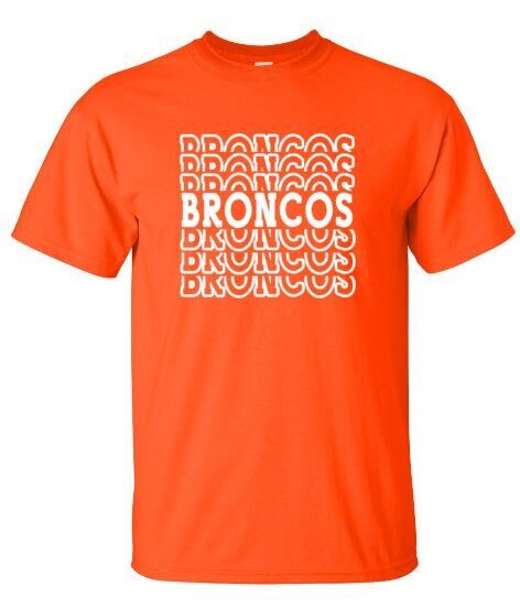 Adult Broncos Stacked Short OR Long Sleeve Tee