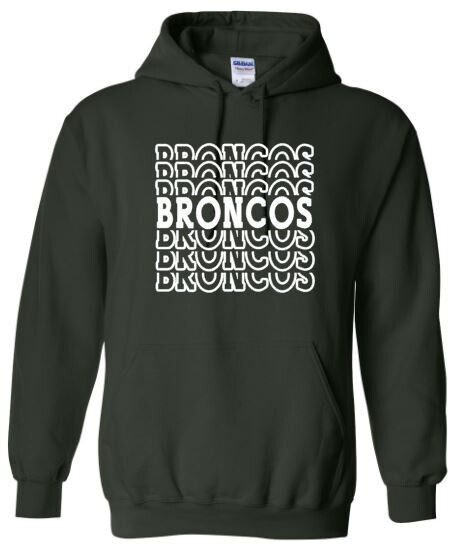 Adult Broncos Stacked Hooded Sweatshirt