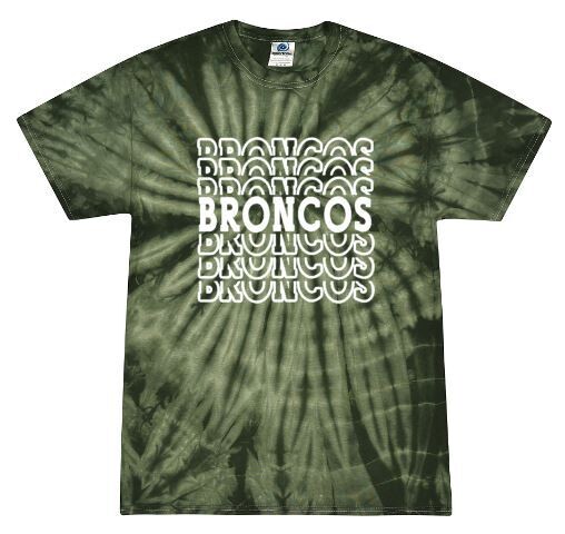 Broncos Stacked Tie-Dye Short Sleeve Tee