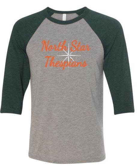 Unisex Adult North Star Thespians Logo Baseball Style Tee (NST)
