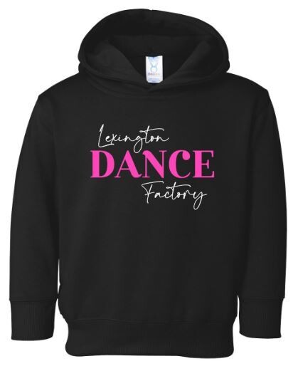 Toddler Lexington Dance Factory Black Sponge Fleece Drop Shoulder Hoodie (LDF)