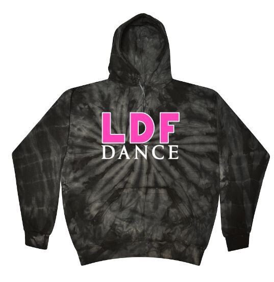 Unisex Youth OR Adult LDF Dance Black Tie Dye Hooded Sweatshirt (LDF)