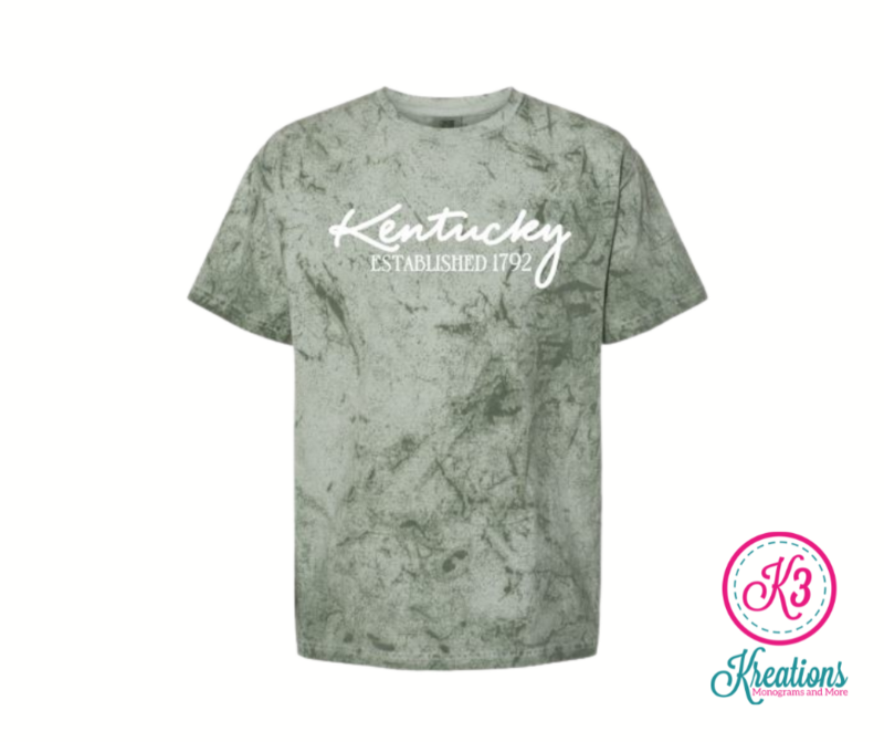 Comfort Colors Color Blast Kentucky Established 1792 Green Short Sleeve Tee
