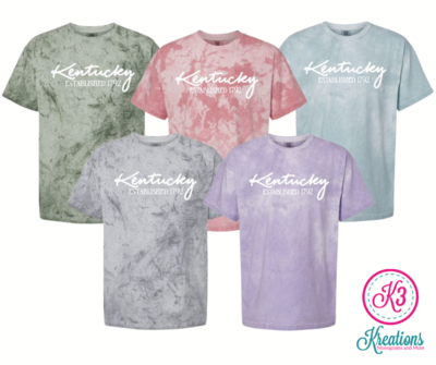 Comfort Colors Color Blast Kentucky Established 1792 Short Sleeve Tee