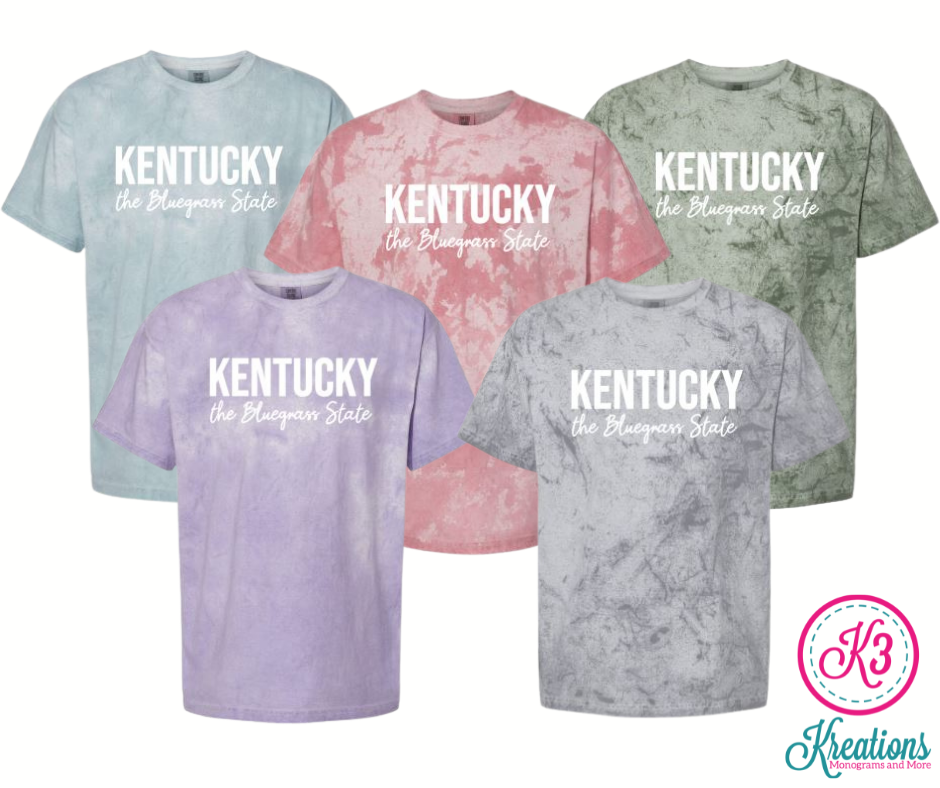 Comfort Colors Color Blast Kentucky the Bluegrass State Short Sleeve Tee