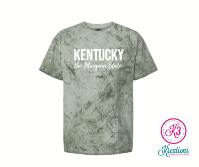 Comfort Colors Color Blast Kentucky the Bluegrass State Green Short Sleeve Tee