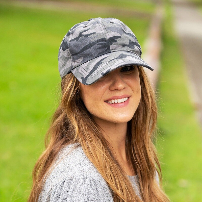 Black Camo Embroidered Monogram Ball Cap