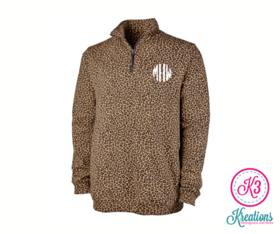 Unisex Adult Leopard Print Crosswind Quarter Zip