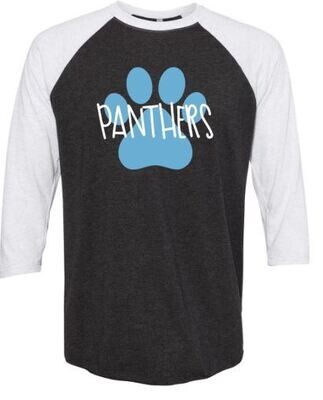 Pawprint Panthers Youth Three-Quarter Sleeve Tee (EJHL)