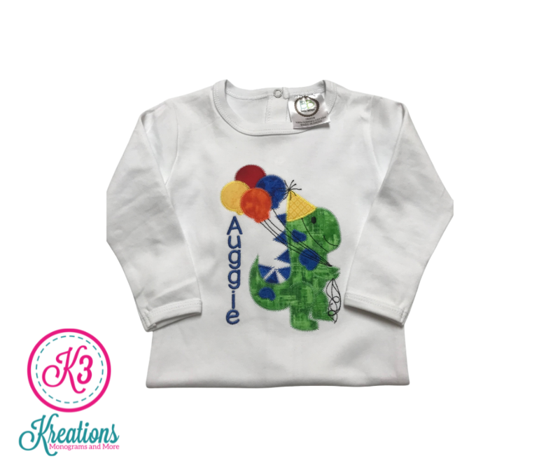 Birthday Dinosaur and Balloons Onesie