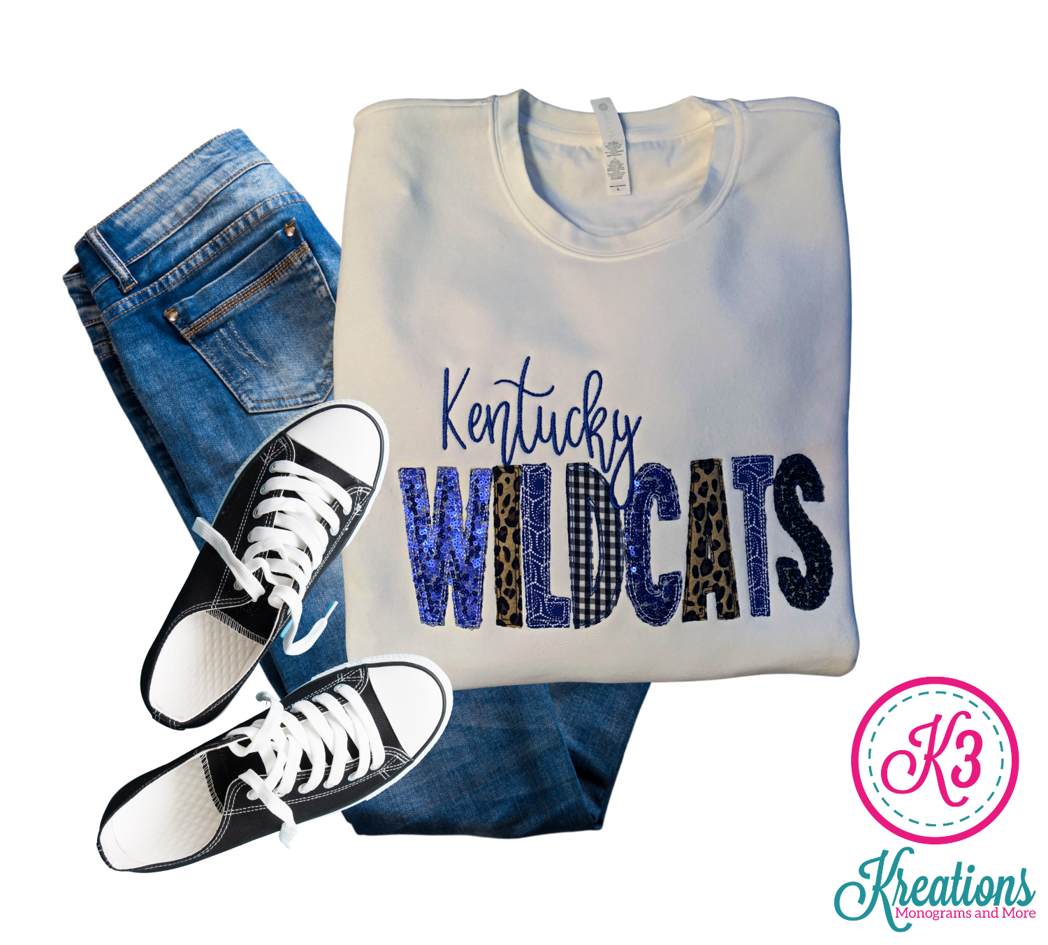 Kentucky Wildcats Mixed Fabric Crewneck Sweatshirt