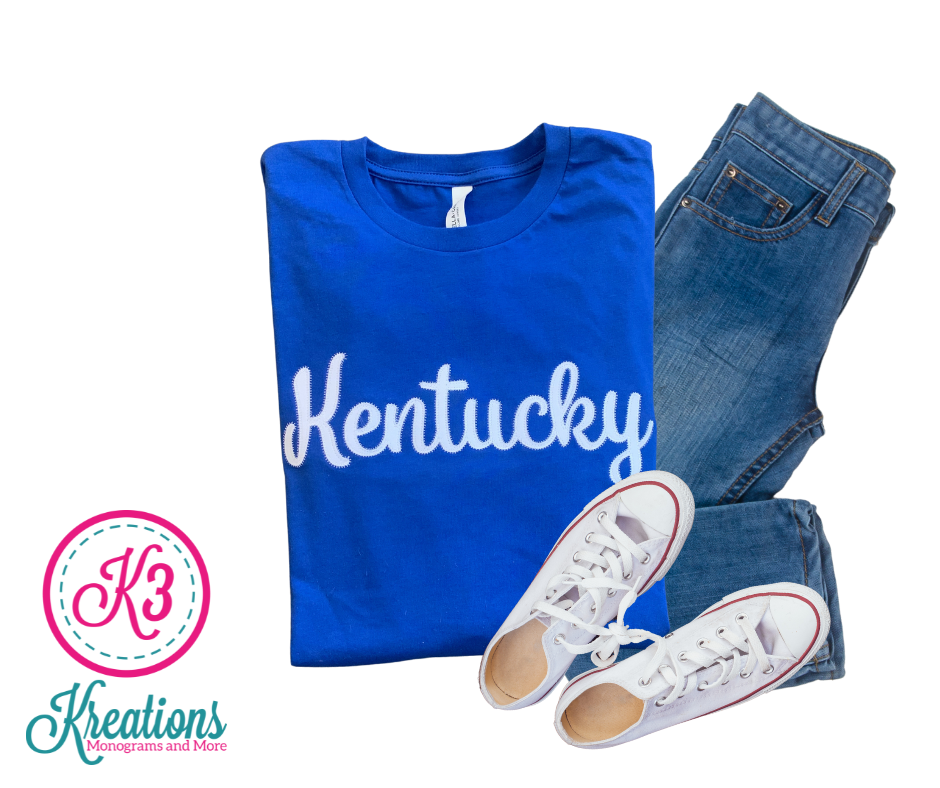 Adult Kentucky Script Embroidered Tee