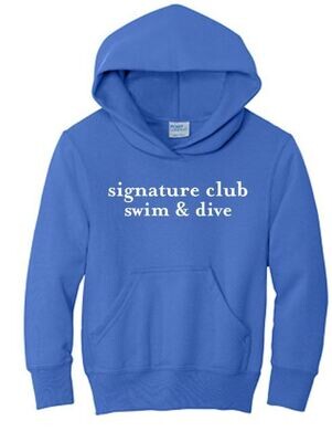 Youth Signature Club Swim & Dive Port & Company Essential Fleece Pullover Hooded Sweatshirt (SCSD)
