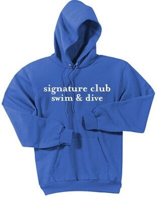 Adult Signature Club Swim & Dive Port & Company Essential Fleece Pullover Hooded Sweatshirt (SCSD)