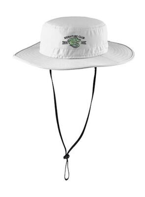 Signature Club Swim Dive Port Authority® Outdoor White Wide-Brim Hat with Embroidered Logo (SCSD)