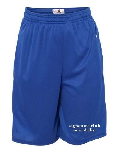 Adult Signature Club Swim & Dive Royal Shorts with Pockets (SCSD)