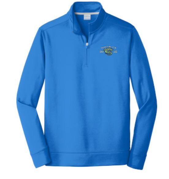 Adult Signature Club Swim & Dive Performance Fleece 1/4 Zip Pullover with Embroidered Logo (SCSD)