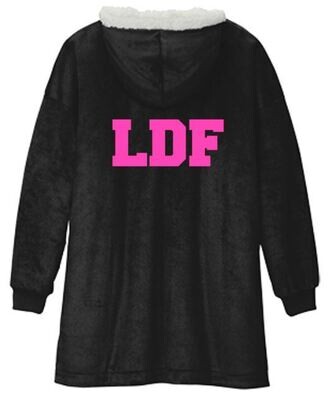 LDF Black Hooded Wearable Blanket (LDF)